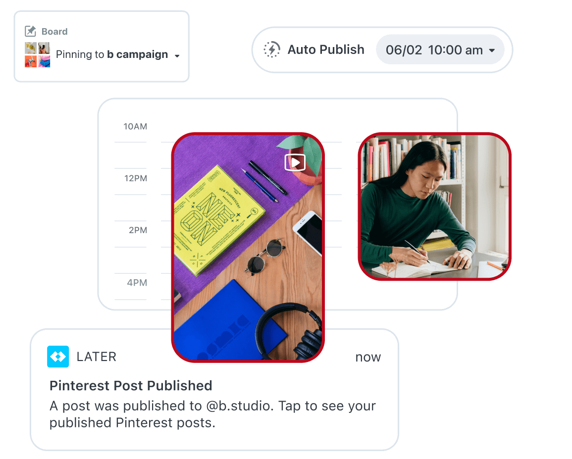 Automatically schedule content using the Later Pinterest Scheduler