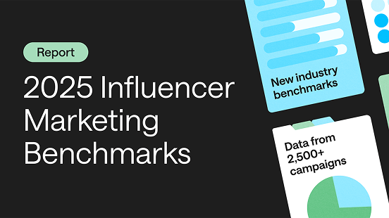 Later Influencer Marketing Benchmarks Report banner with new trends, fresh data, and short-form video dominance folders