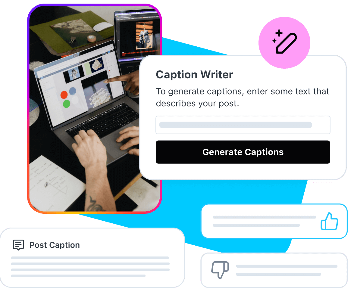 Laters AI Caption writer is used to save time by generating social media captions