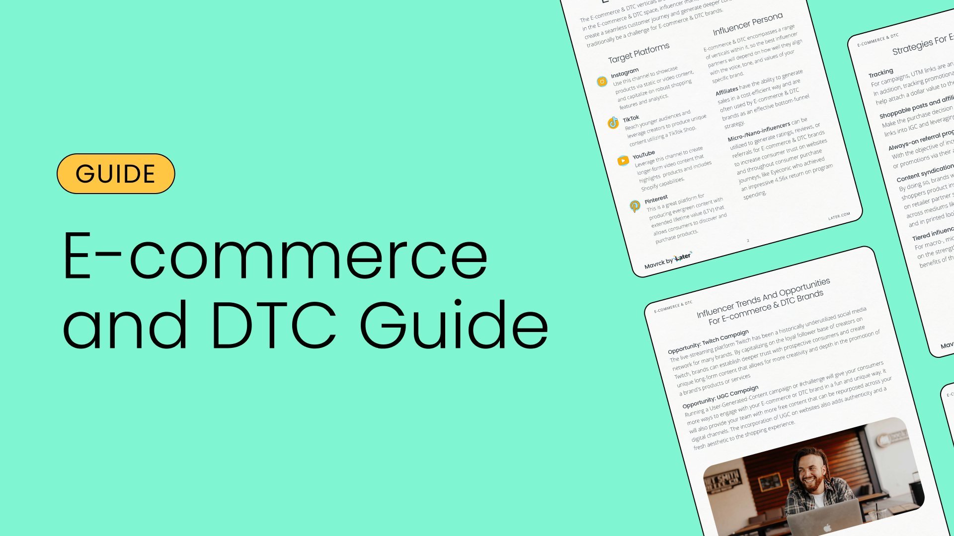 Free influencer marketing guide for E-commerce and DTC brands from Later