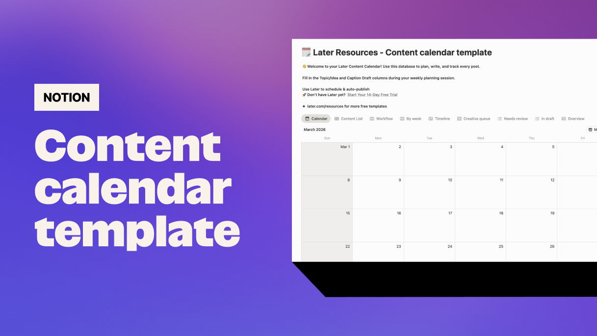 Social media content calendar template [Notion] thumbnail
