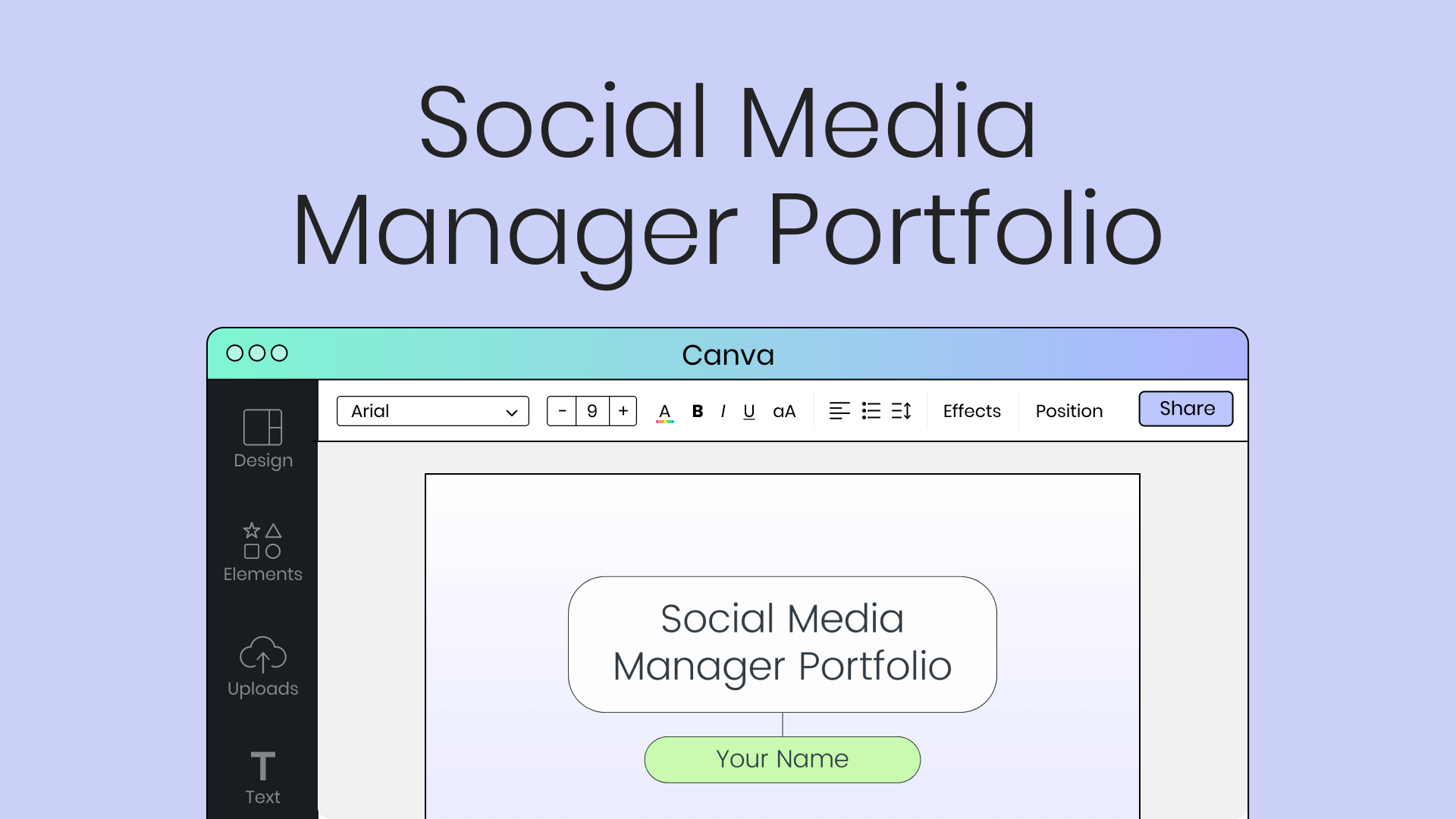 Decorative thumbnail for the free downloadable social media manager portfolio template from Later.