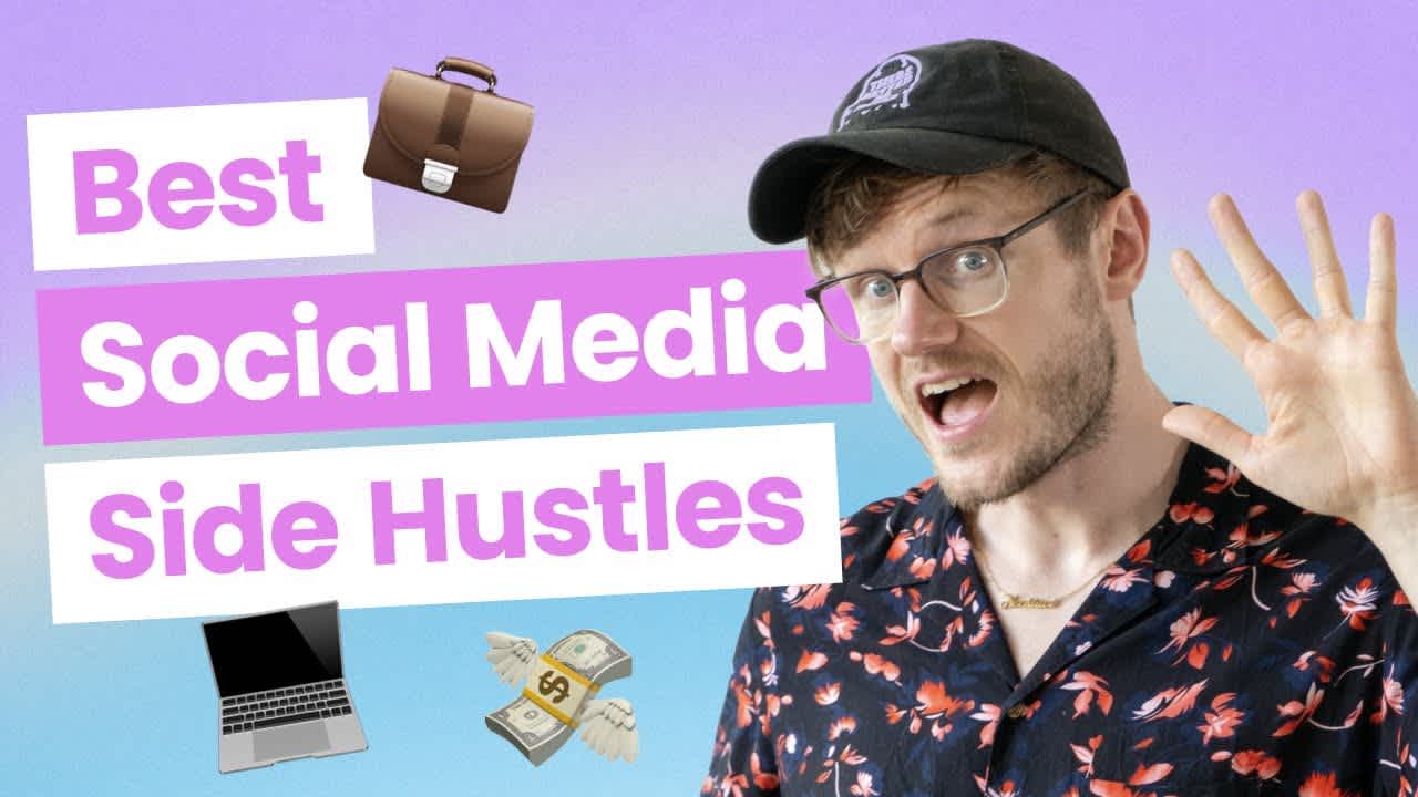 Youtube thumbnail for 5 social media side hustles video