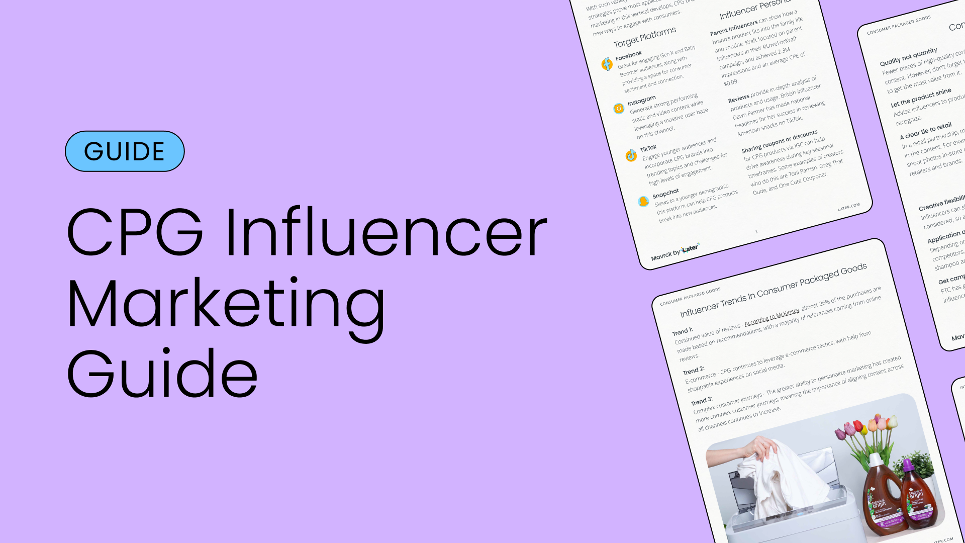 Free influencer marketing guide for consumer packaged goods brands from Later