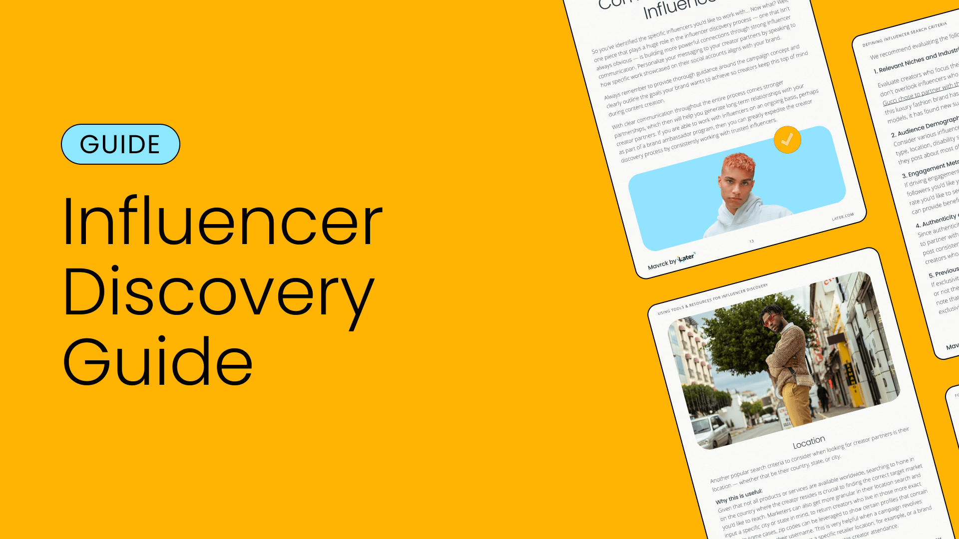 Free influencer discovery guide for brand marketers from Later.