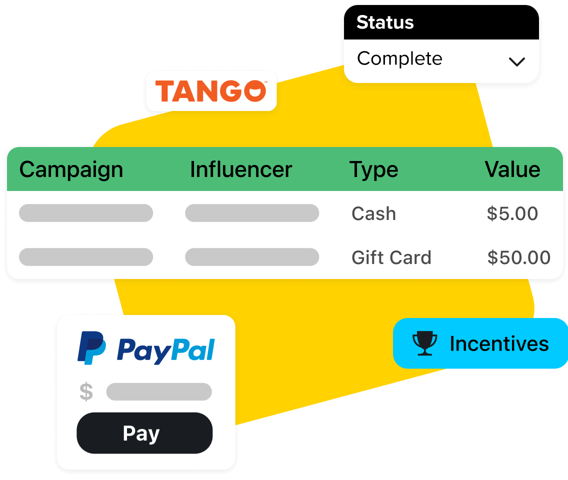 Later influencer management platform highlighting how to manage invoices with Paypal and Tango