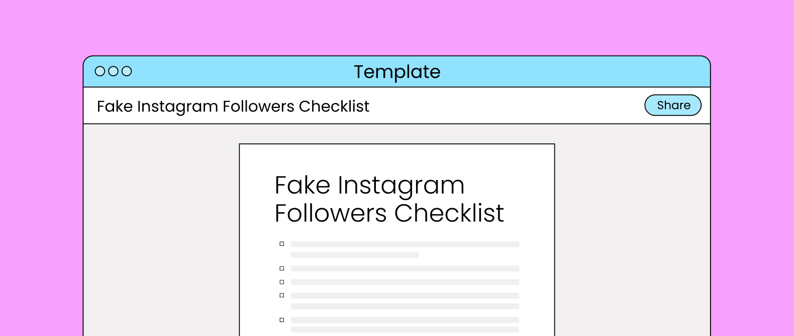 Decorative header for Later’s free fake instagram followers checklist.