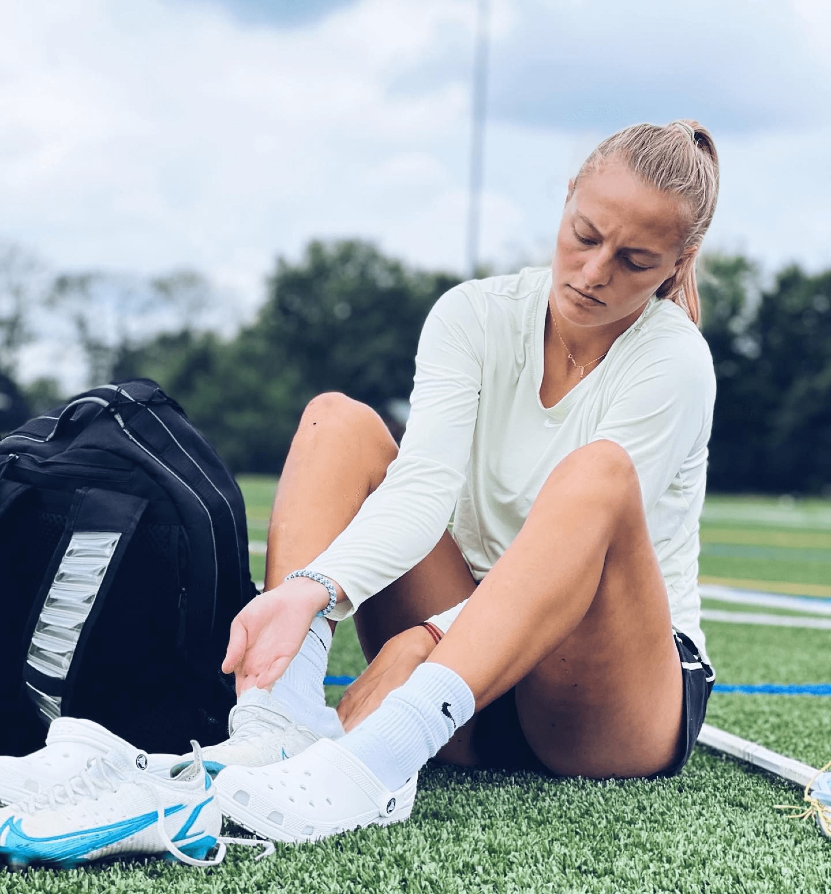 Later and Champs Sports campaign performance with image of a fitness and lifestyle influencer