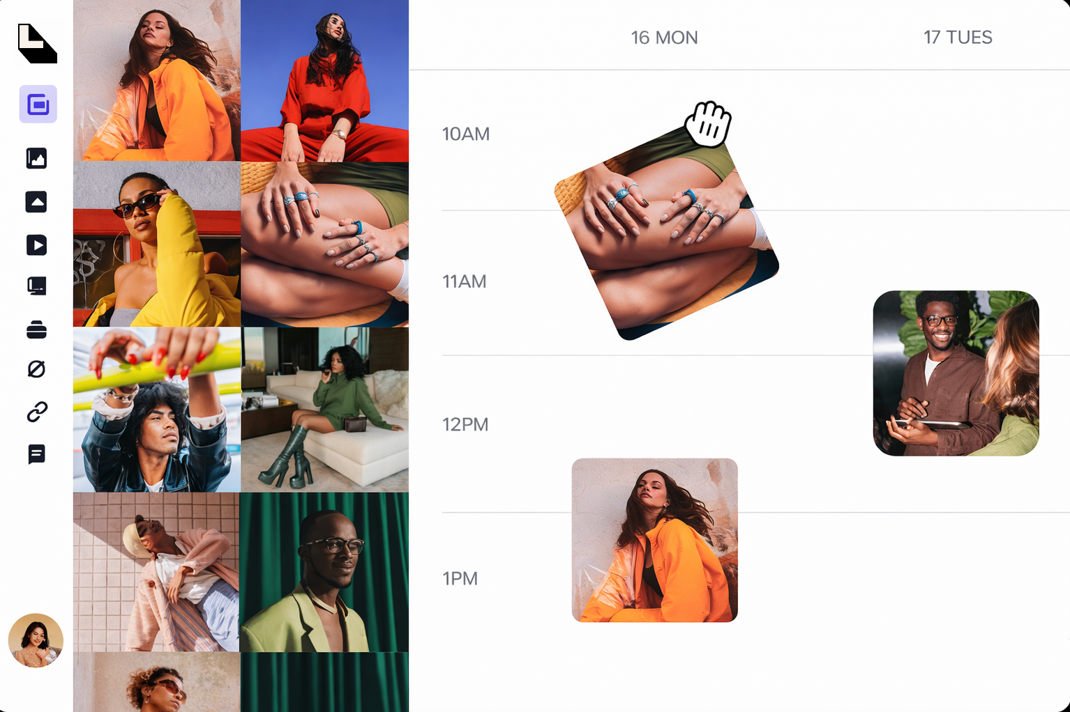Later social media management platform highlighting the visual content calendar