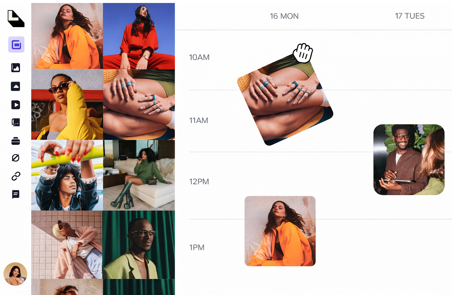 Later social media management platform highlighting the visual content calendar