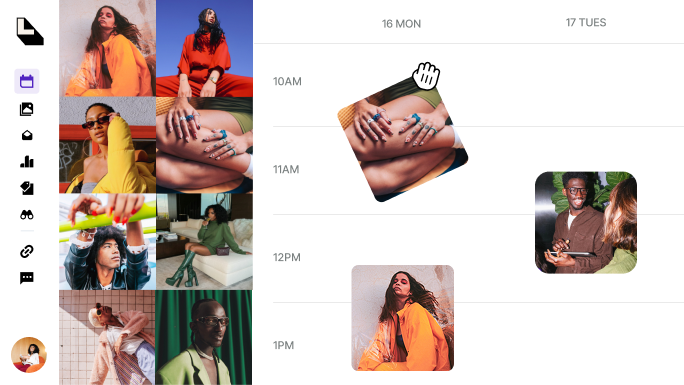Later social media management platform highlighting the visual content calendar