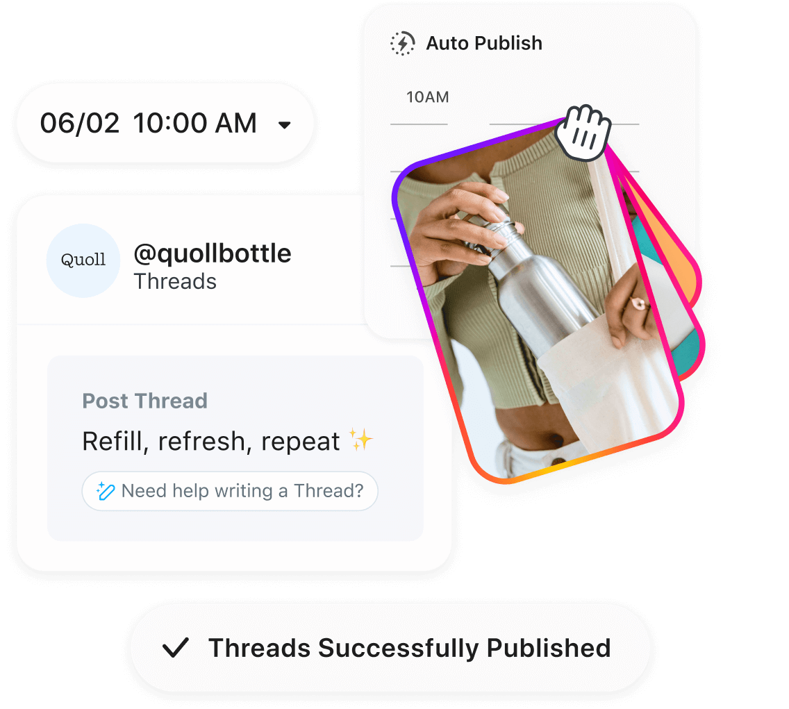 CPG brand successfully publishes a Threads post with Later using the drag and drop calendar view