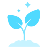 Blue sprouting plant icon