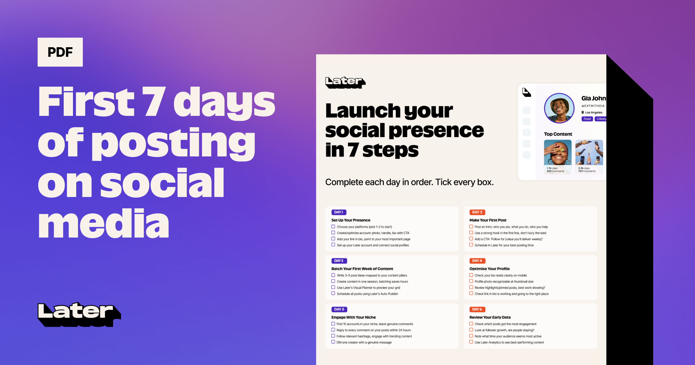 Launch your social presence in 7 steps [free checklist] | Later
