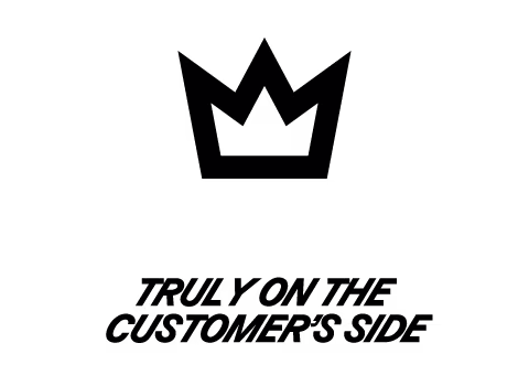A three-pointed crown logo above the text "Fairly on your side."