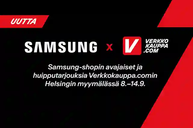 Samsung X Verkkokauppa.com. Samsung shopin avajaiset ja huipputarjouksia Verkkokauppa.comin Helsingin myymälässä 8.-14.9.
