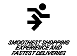 The Verkkokauppa.com running man logo with the text: The smoothest shopping experience and fastest deliveries.