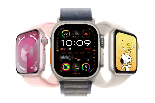Apple Watch Series 9 45mm cellular, Apple Watch Ultra 2 49mm Cellular ja Apple Watch SE 44mm Cellular