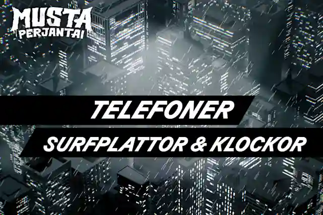 Black Friday-kampanjbanner med texten Telefoner, Surfplattor & Klockor över ett upplyst stadsmotiv.