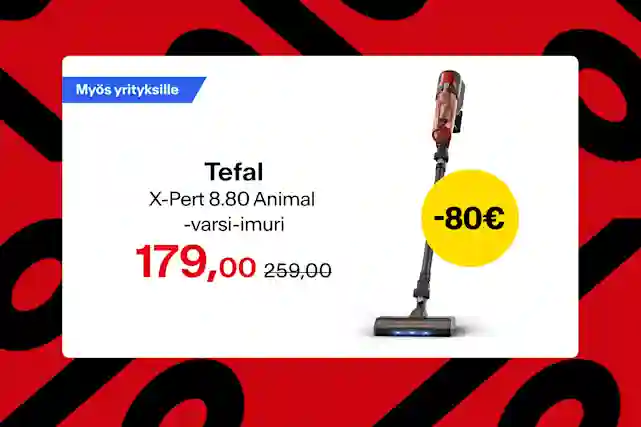 Tefal X-Pert 8.80 Animal stick vacuum. Also for businesses. Price 179.00 euros, save 80 euros.