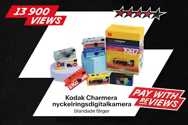 Kodak Charmera nyckelringsdigitalkameror i olika färger och förpackningar. 13 900 visningar, 4,5 stjärnors betyg.