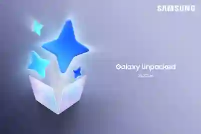Laatikko, josta tulee sinisiä tähtiä. Vieressä Samsung-logo ja alapuolella teksti:"Galaxy Unpacked 25.2.2026". Rekisteröidy ja voit voittaa tabletin.