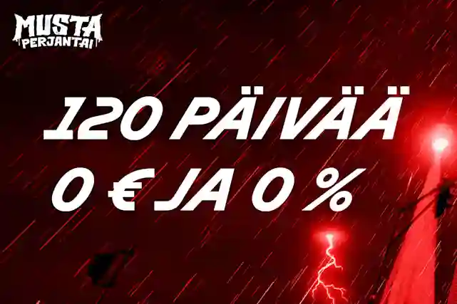 Musta Perjantai on alkanut todenteolla. Saat kulutonta ja korotonta maksuaikaa tilillä 120 päivää 11.-17.11.2025 välisenä aikana.