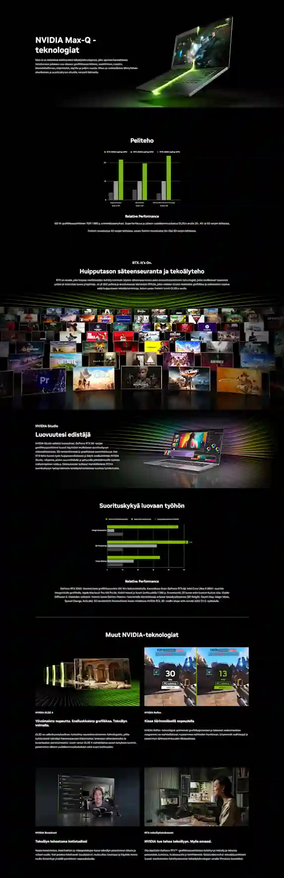 Pitkä infoteksti RTX 50 -sarjan pelikannettavista.