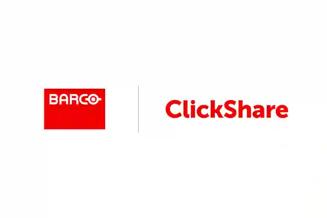 Punaiset Barco ja Clickshare logot