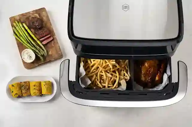 OBH Nordica Dual Easy Fry Flex airfryer, 9 l, musta.