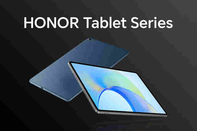 Teksti:"Honor Tablet Series" ja alapuolella kaksi tablettia.