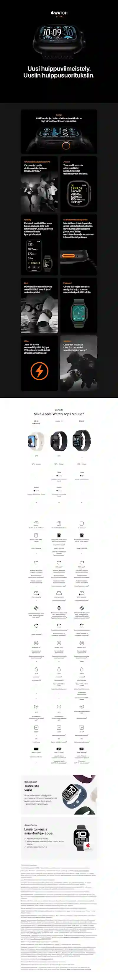 Apple Watch Ultra 2. Uusi huippuviimeistely. Uusiin huippusuorituksiin. 