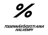 Teksti:"Todennäköisesti aina halvempi". Yläpuolella prosentti-logo.