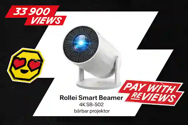 Rollei Smart Beamer 4K bärbar projektor. 33 900 visningstillfällen. Recensera produkten och lös in.