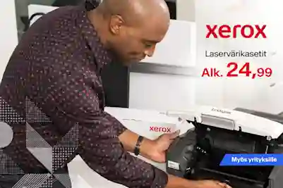 Xerox - laservärikasetit Alk 24,99 €. Myös yrityksille. Henkilö vaihtaa tulostimeen uutta laservärikasettia. Tutustu tarjontaan!