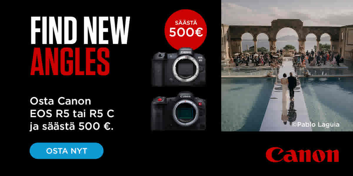 Osta Canon EOS R5 tai R5 C ja säästä 500 €. Osta nyt!