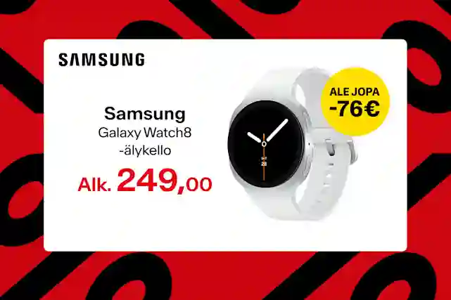 Samsung Galaxy Watch8 nyt alk. 249 €. Säästä jopa 76 €!