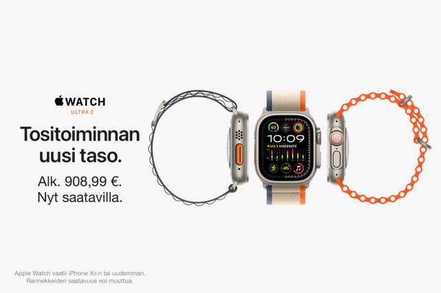 Apple Watch Ultra 2 – Tositoiminnan uusi taso. Alk. 908,99 €. Nyt saatavilla.