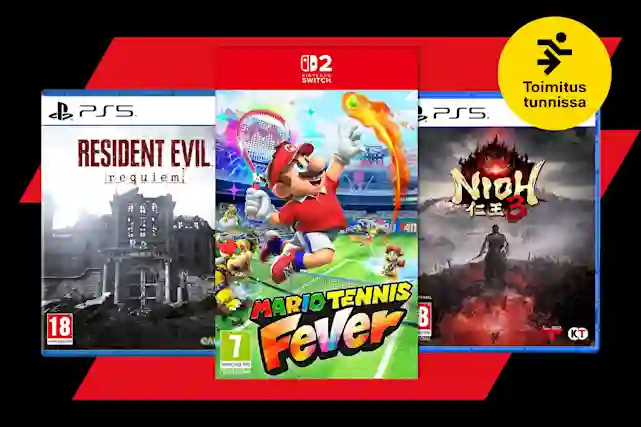 Uudet pelit - Resident Evil: Requim PS5, Mario Tennis Fever Switch 2 ja Nioh 3 PS5. Nämäkin saat tunnissa kotiin!