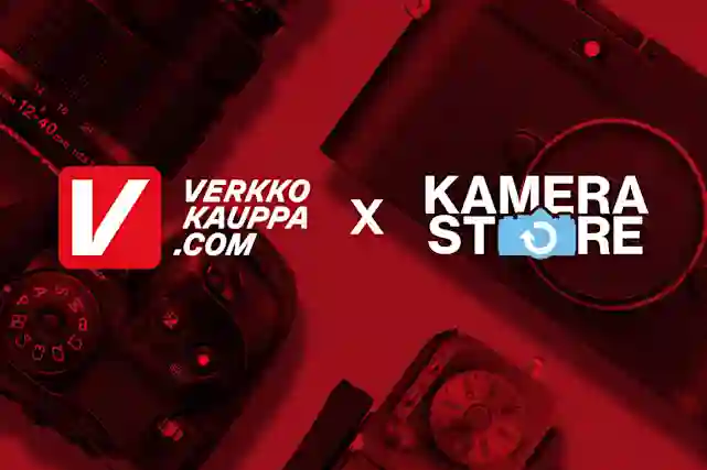 Verkkokauppa.com ja Kamerastore -logot. Vaihda vanhat kamerasi Kamerastoressa Verkkokauppa.com lahjakorttiin.
