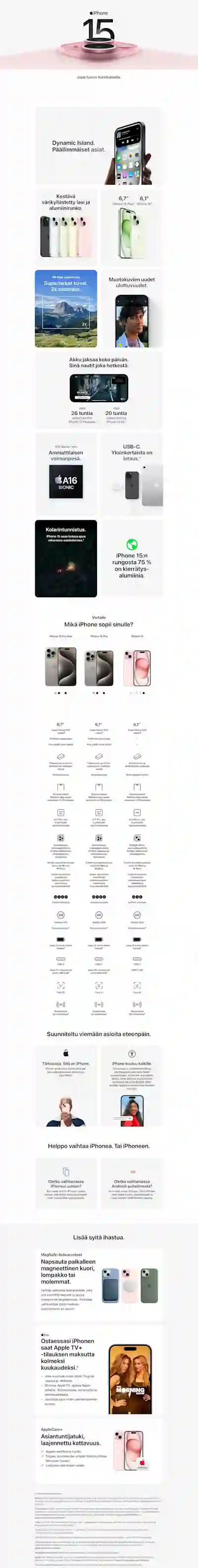 Apple iPhone 15 - Jopa tunnin toimituksella