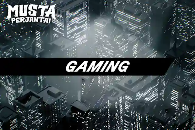 Nighttime cityscape of skyscrapers shot from above. Text: Black Friday, Gaming.
