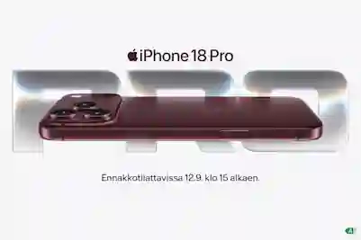iPhone 18 Pro. Ennakkotilattavissa 12.9. klo 15 alkaen.