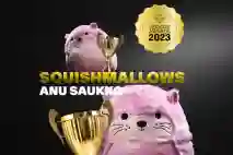 Anu Saukko – Squishmallows juhlii Verkkis Awards voittoaan vuonna 2023.