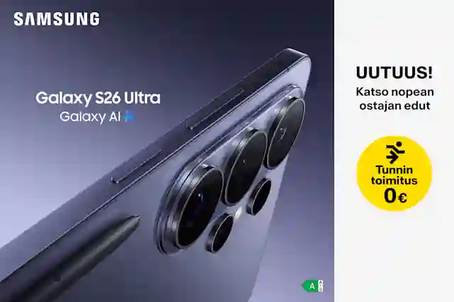 Uutuus! Katso nopean ostajan edut! Tunnin toimitus 0 €! Samsung Galaxy S26 Ultra. Galaxy AI