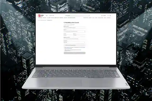 Verkkokauppa.comin sivuilla asiakkuuden luonti sivu.