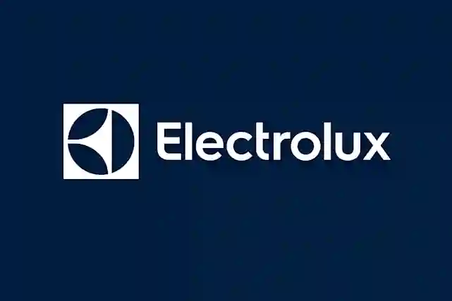 Valkoinen Electrolux logo sinisellä pohjalla