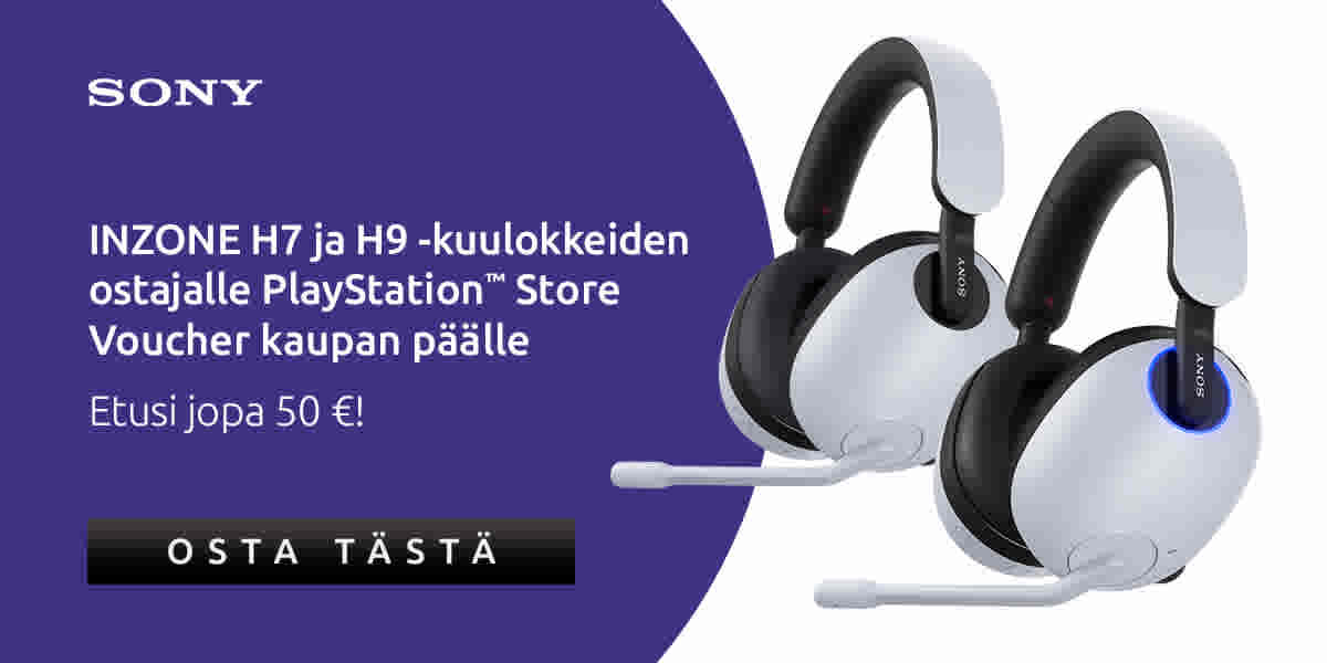 Sony INZONE H7 ja H9 -kuulokkeiden ostajalle PlayStation™ Store Voucher kaupan päälle. Etusi jopa 50 €! Osta tästä.