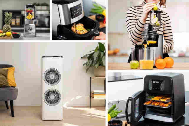 Ströme Stalworth -tehosekoitin, Ströme Classic Air Fryer - airfryer, Ströme Slowjuicer -tuoremehupuristin, Ströme Turbine -ilmanviilennin ja Ströme Multi Air Fryer -airfryer.