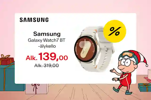 Samsung Galaxy Watch7 BT -älykello alk. 139,00 € (norm. 319 €)!